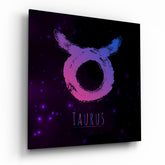 Horoscopes - Taurus Glass Wall Art.